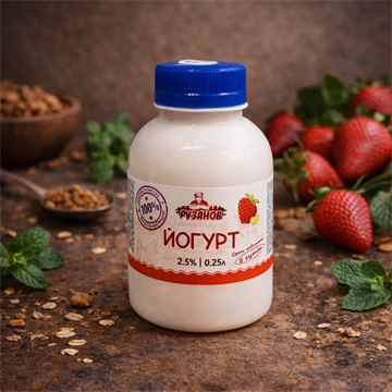 Фермерский Йогурт питьевой с клубникой 2,5%, 250 мл 1739