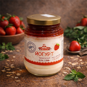 Йогурт термостатный с клубникой 2,5% 1743
